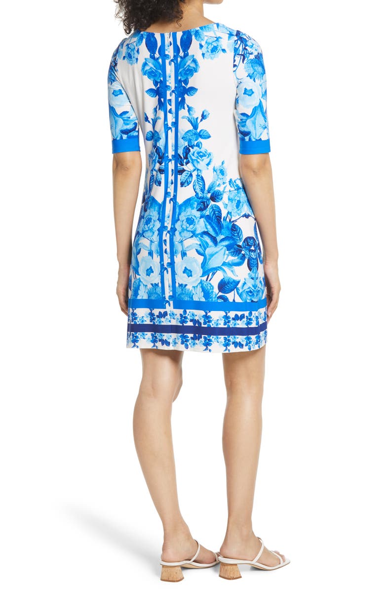 Eliza J Border Print Sheath Dress, Alternate, color,