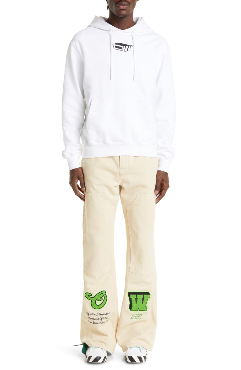 Off-White Vars Hamer Logo Patch Flare Leg Carpenter Pants, Alternate, color, 