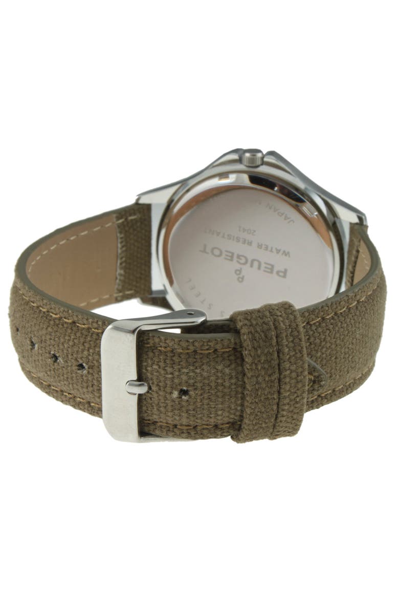 Millitary Dial Calendar Canvas Strap Watch - 40MM, Alternate, color, Green