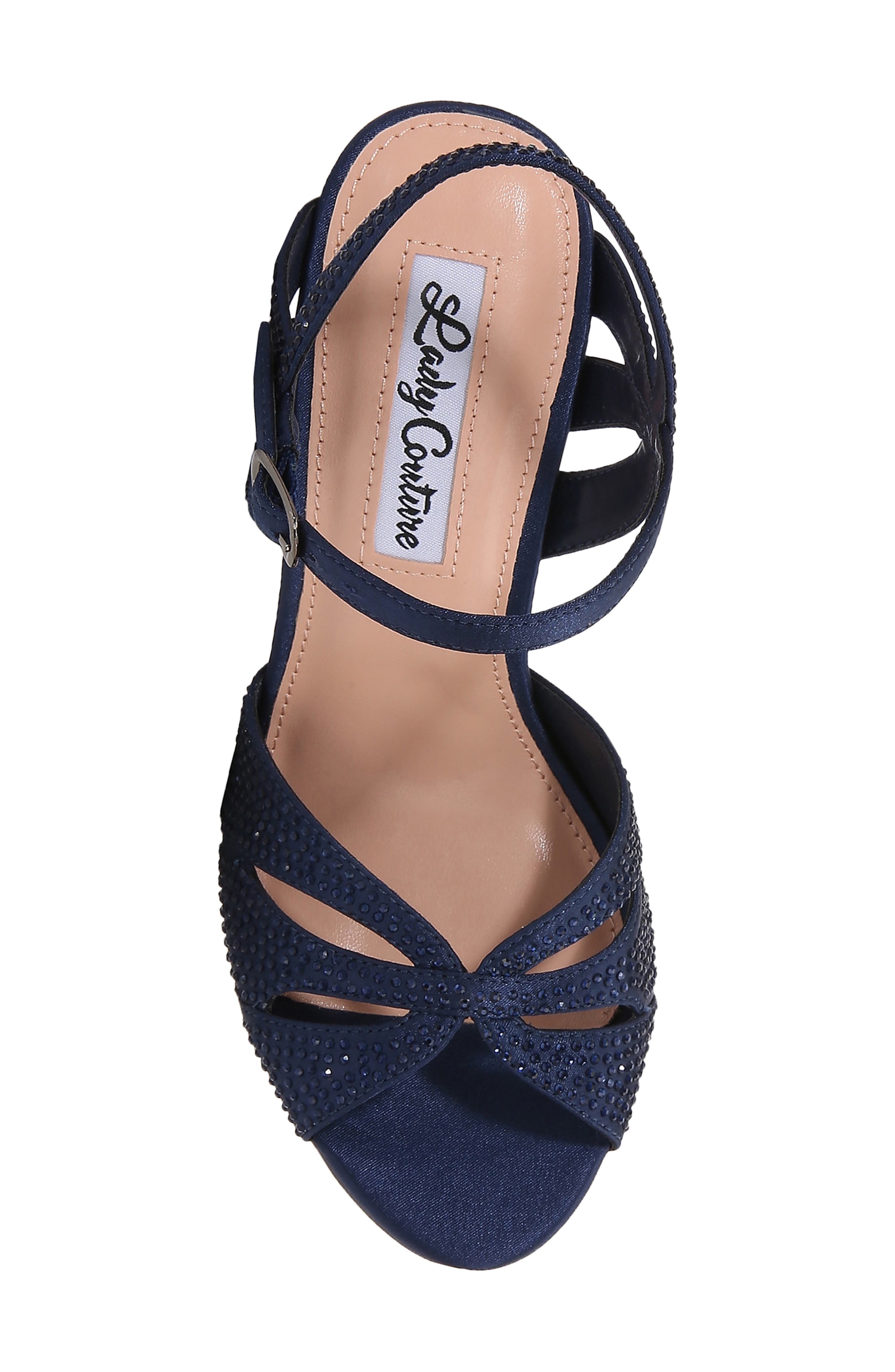 Trisha Crystal Sandal, Alternate, color, NAVY