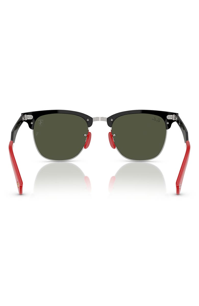 Ray-Ban x Scuderia Ferrari Clubmaster 51mm Square Sunglasses, Alternate, color, Green