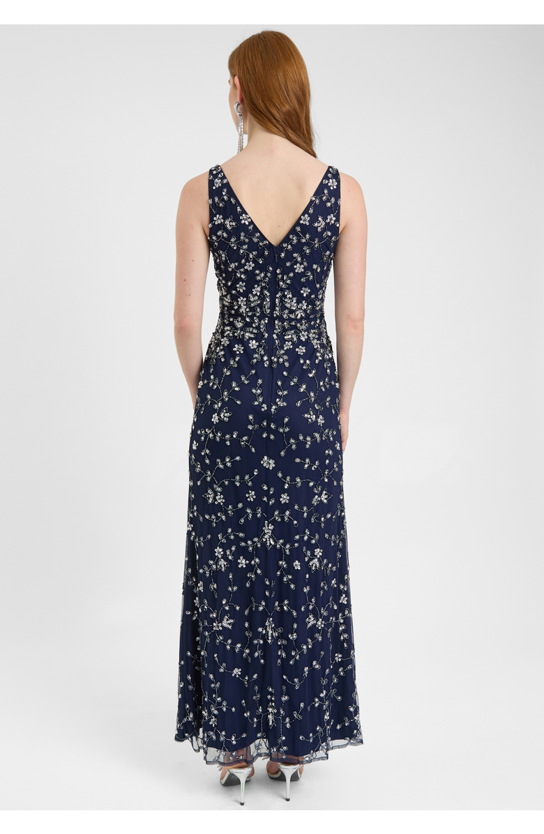 BEAUUT Embellished Sequin Beaded Maxi Dress With Wrap Bottom, Alternate, color, Mid Night Blue