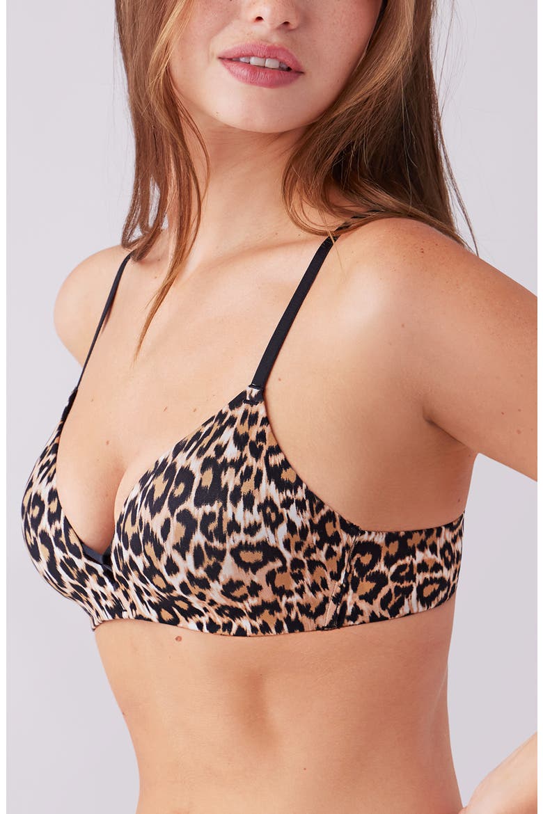 Undercover Wire Free T-Shirt Bra, Alternate, color, LEOPARD