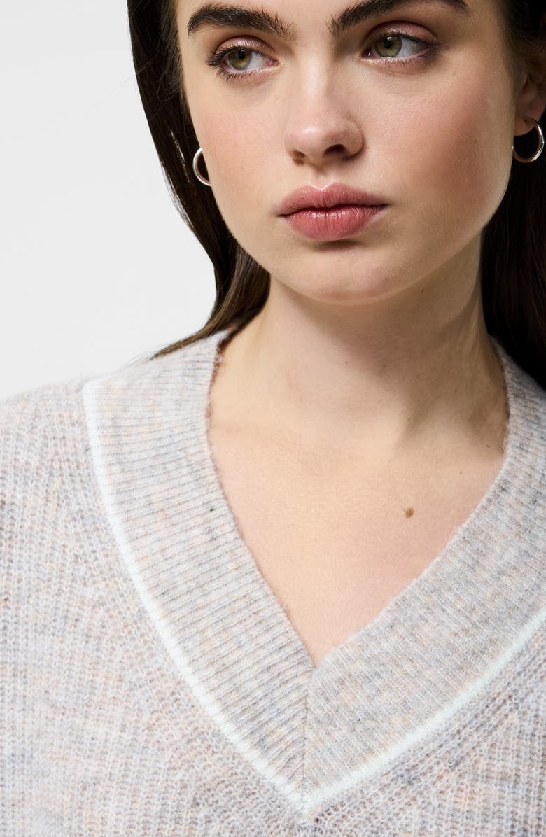 French Connection Kezia V-Neck Sweater, Alternate, color, Stone Grey