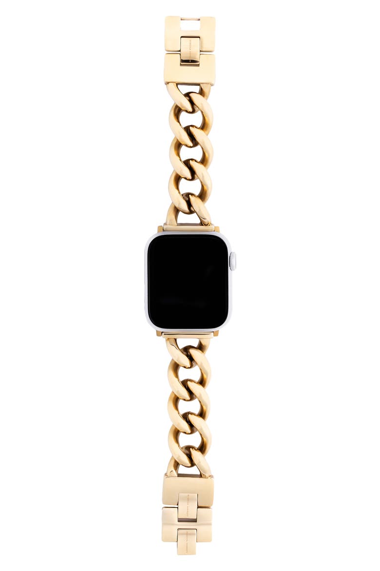 Curb Link Apple Watch® Bracelet Strap, Alternate, color, GOLD