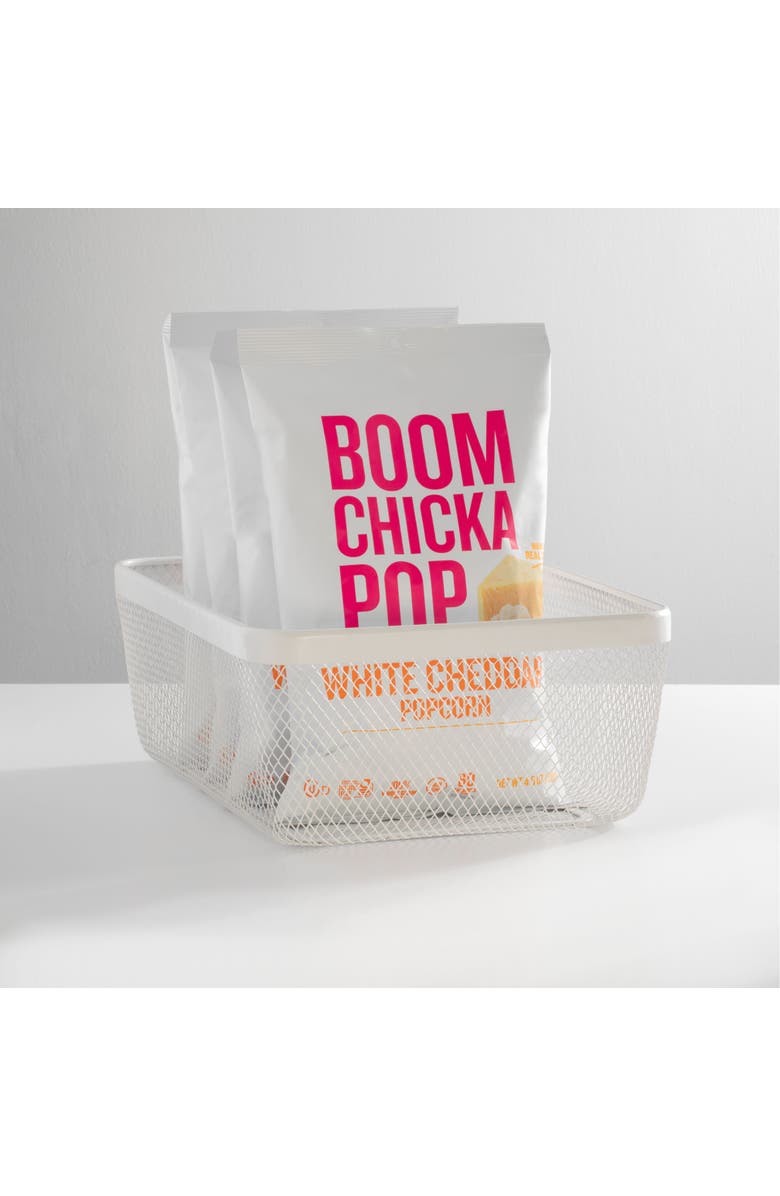 mDesign Metal Wire Food Organizer Storage Bin Basket for Kitchen, Pantry, Bathroom, Laundry Room, Closets, Garage - White, 4 Pack, Alternate, color, White