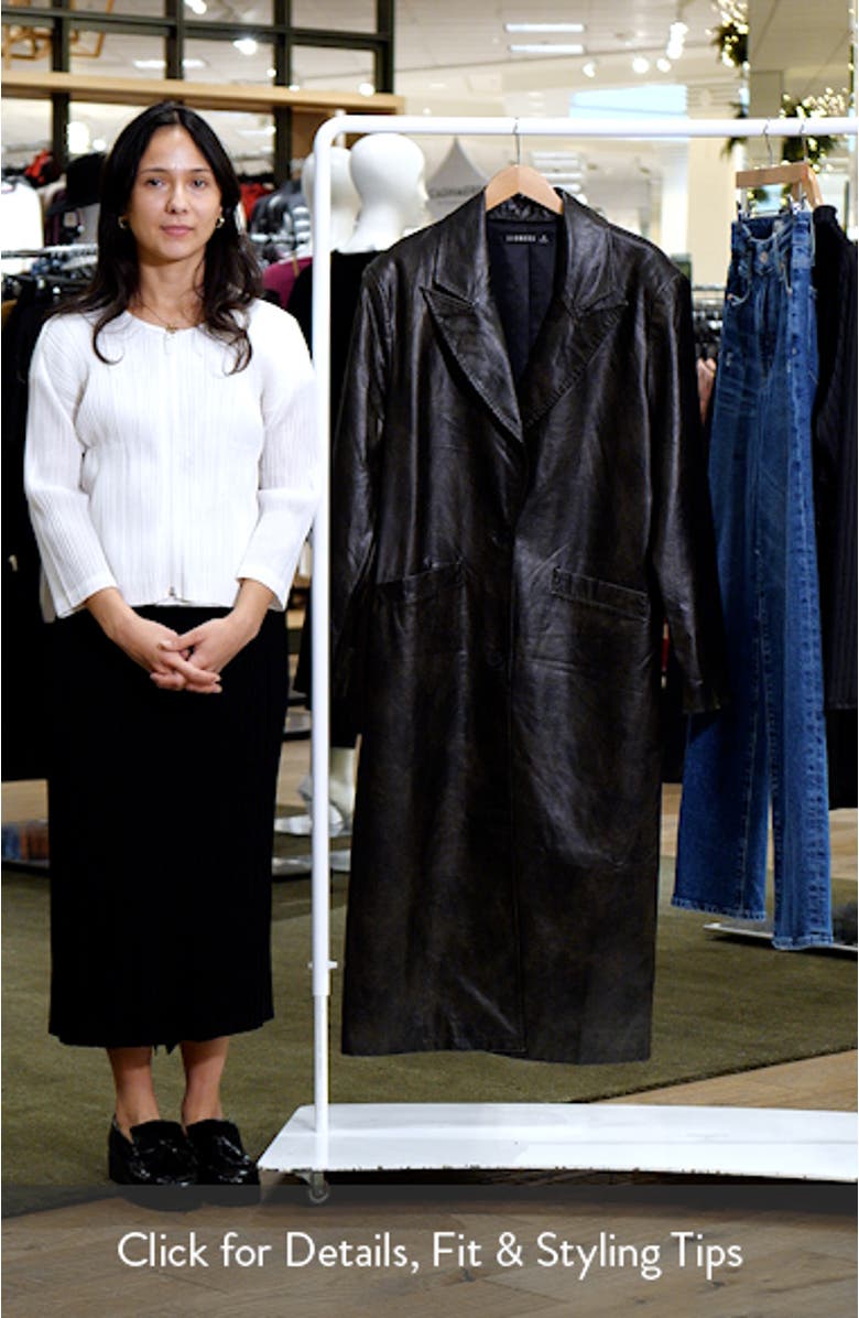 Olsen Faux Leather Trench Coat, sales video thumbnail