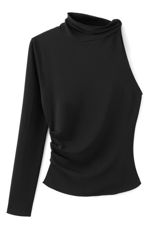 One-Shoulder Turtleneck Top
