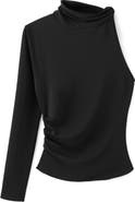 MANGO One-Shoulder Turtleneck Top