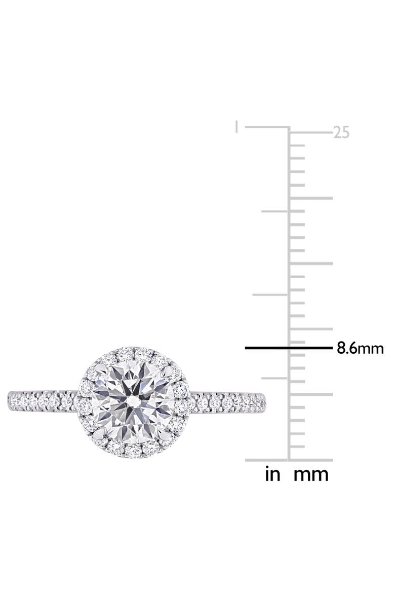1-1/3 CTW Lab-Grown Diamond Halo Ring 14k, Alternate, color, White Gold