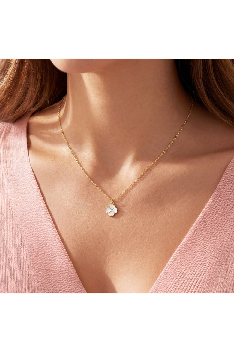 Mother of Pearl Lucky Clover Necklace, Alternate, color, Mother of Pearl