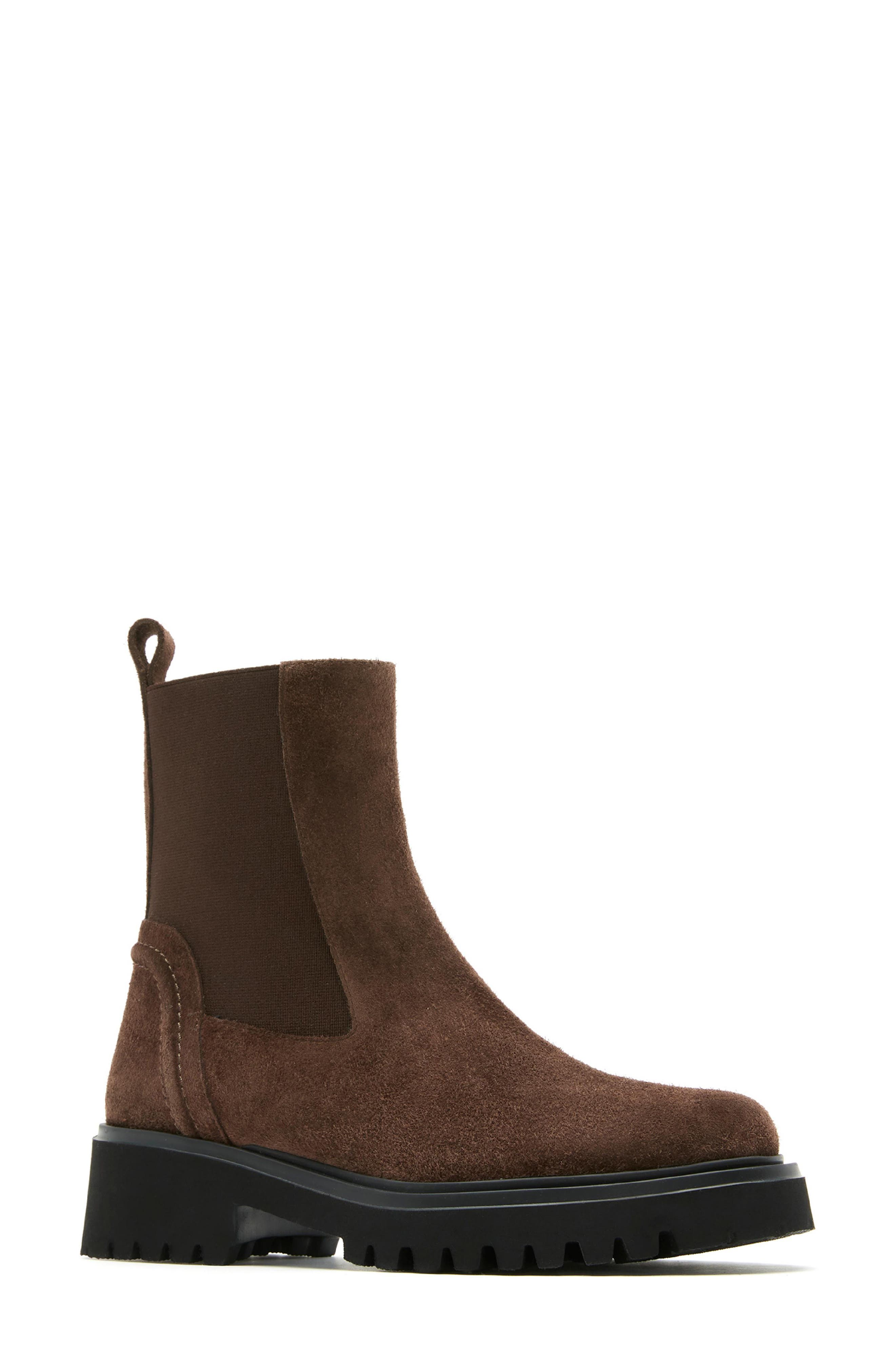 Kudos Waterproof Leather Chelsea Boot, Main, color, BRUNETTE SUEDE