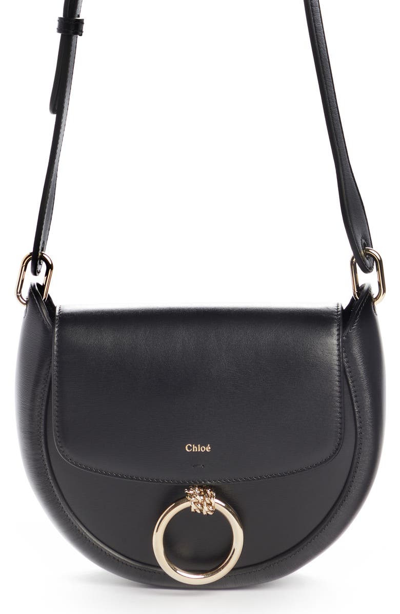 Chloé Small Arlene Leather Crossbody Saddle Bag, Main, color,