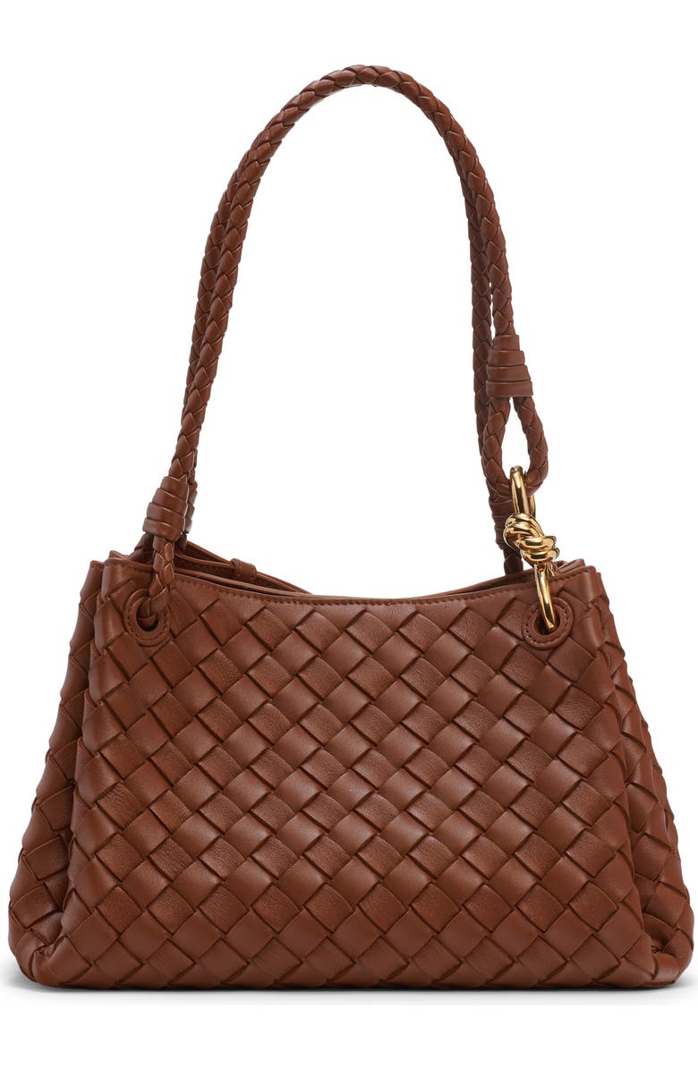 Bottega Veneta Small Parachute Intrecciato Leather Shoulder Bag, Main, color, 2387 Tannin-Muse Brass