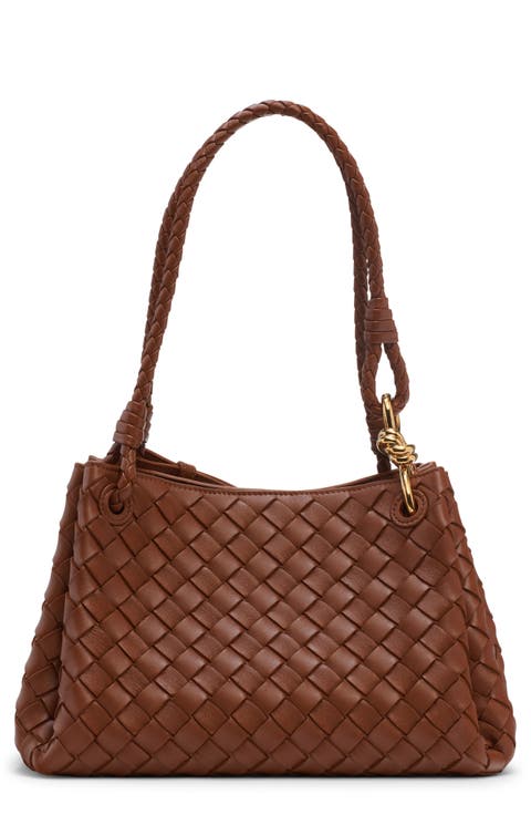 Small Parachute Intrecciato Leather Shoulder Bag