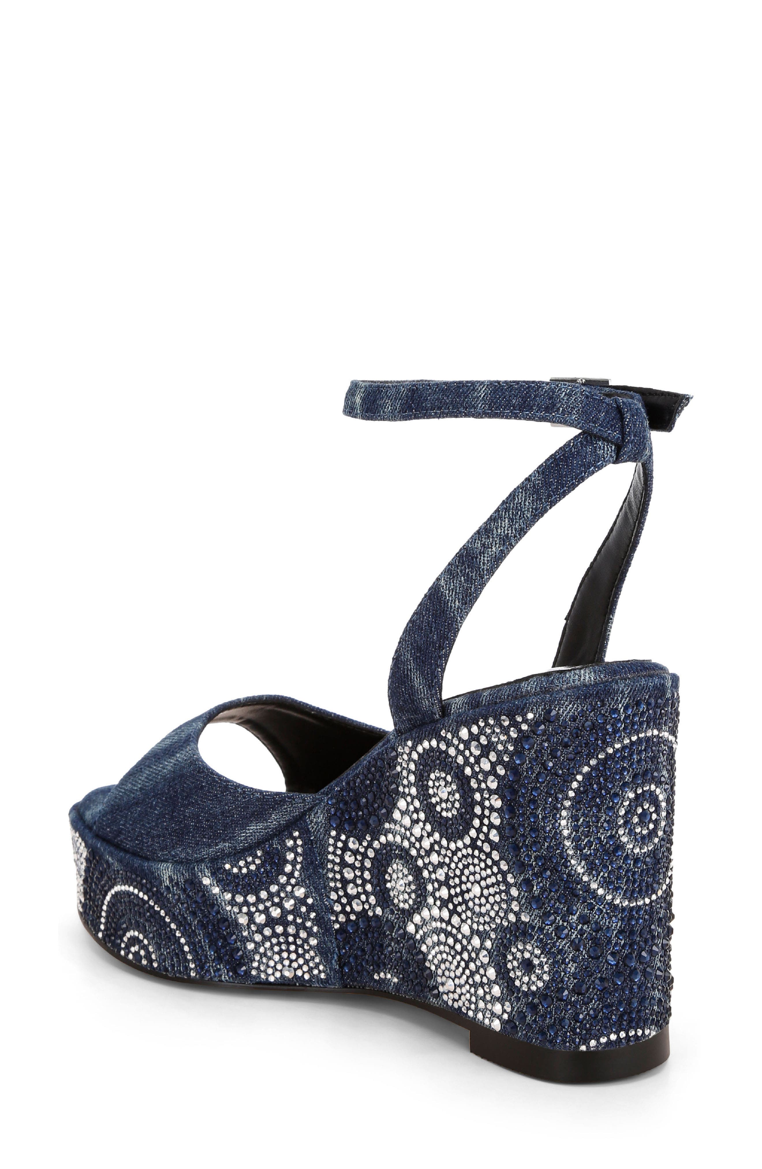 Mandala Wedge Sandal, Alternate, color, DENIM