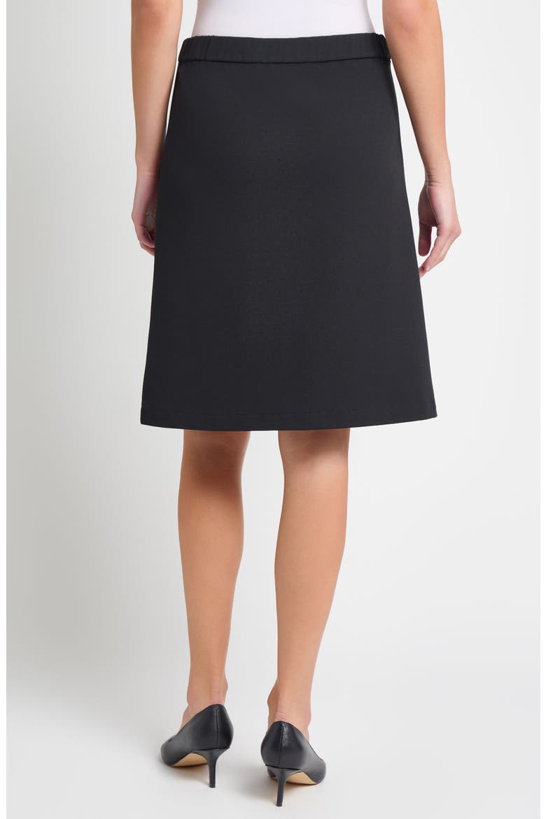 Chain Trim Deco Crepe A-Line Skirt, Alternate, color, BLACK