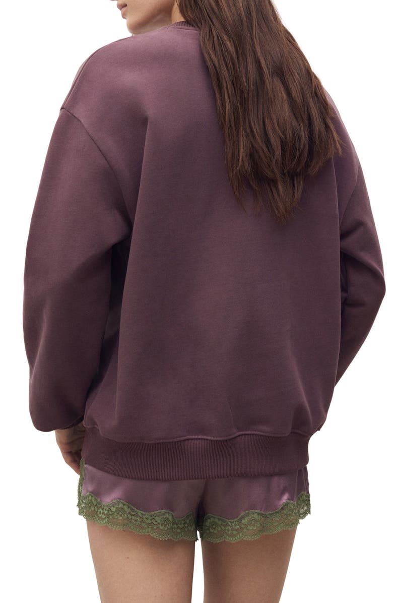 MANGO Cotton Fleece Sweatshirt, Alternate, color, Dark Red