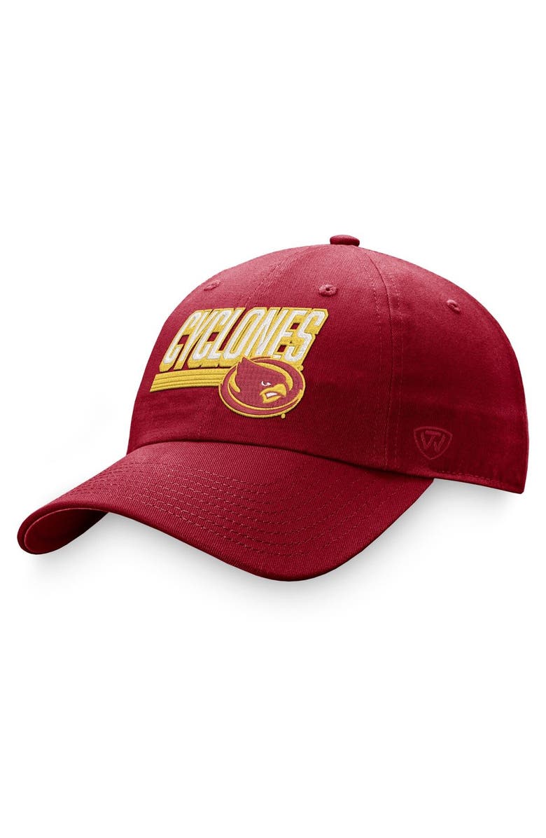 TOP OF THE WORLD Men's Top of the World Cardinal Iowa State Cyclones Slice Adjustable Hat, Main, color, Green