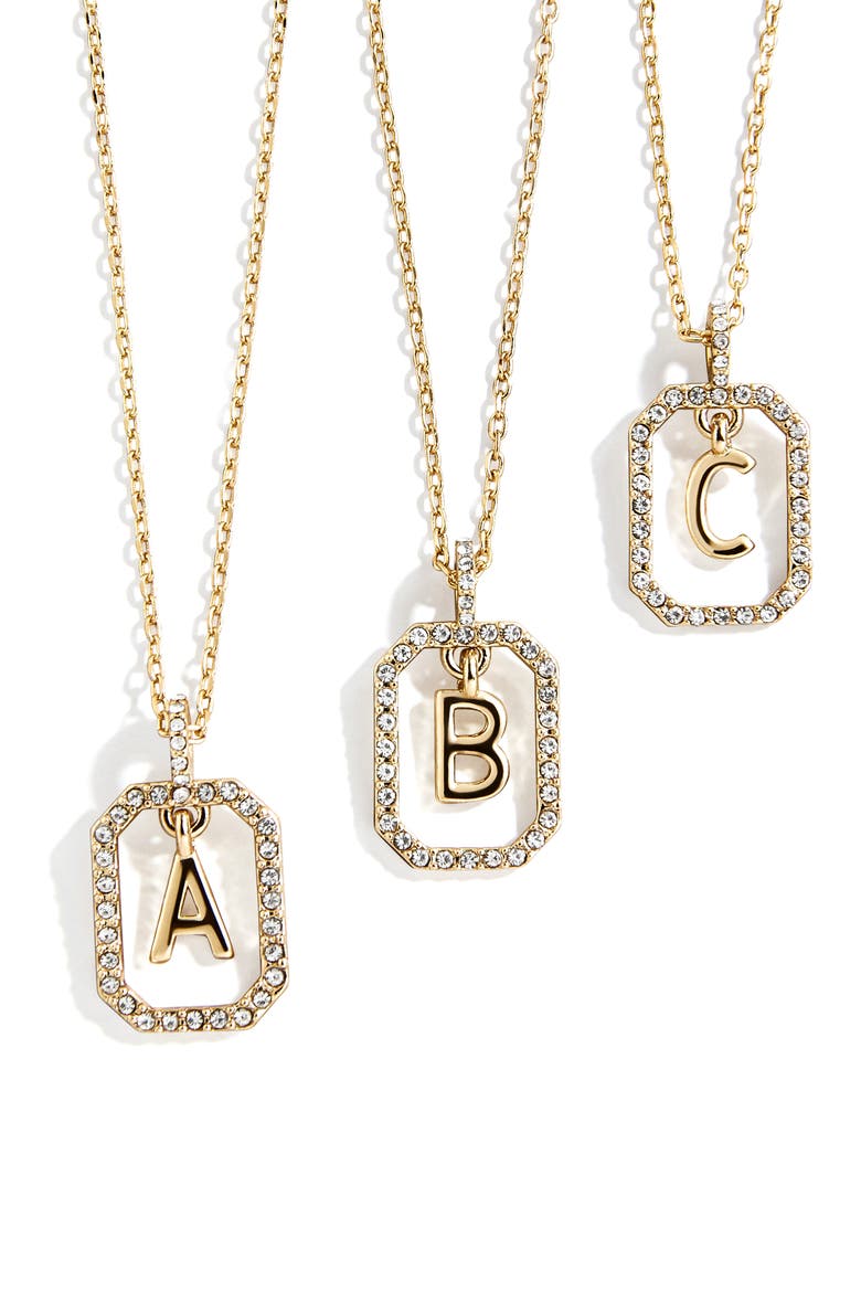 Alicia Intial Pendant Necklace, Alternate, color, CLEAR - O