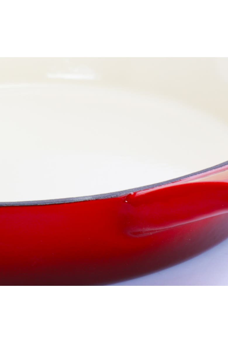 10 in. Round Enameled Cast Iron Skillet, Alternate, color, Red