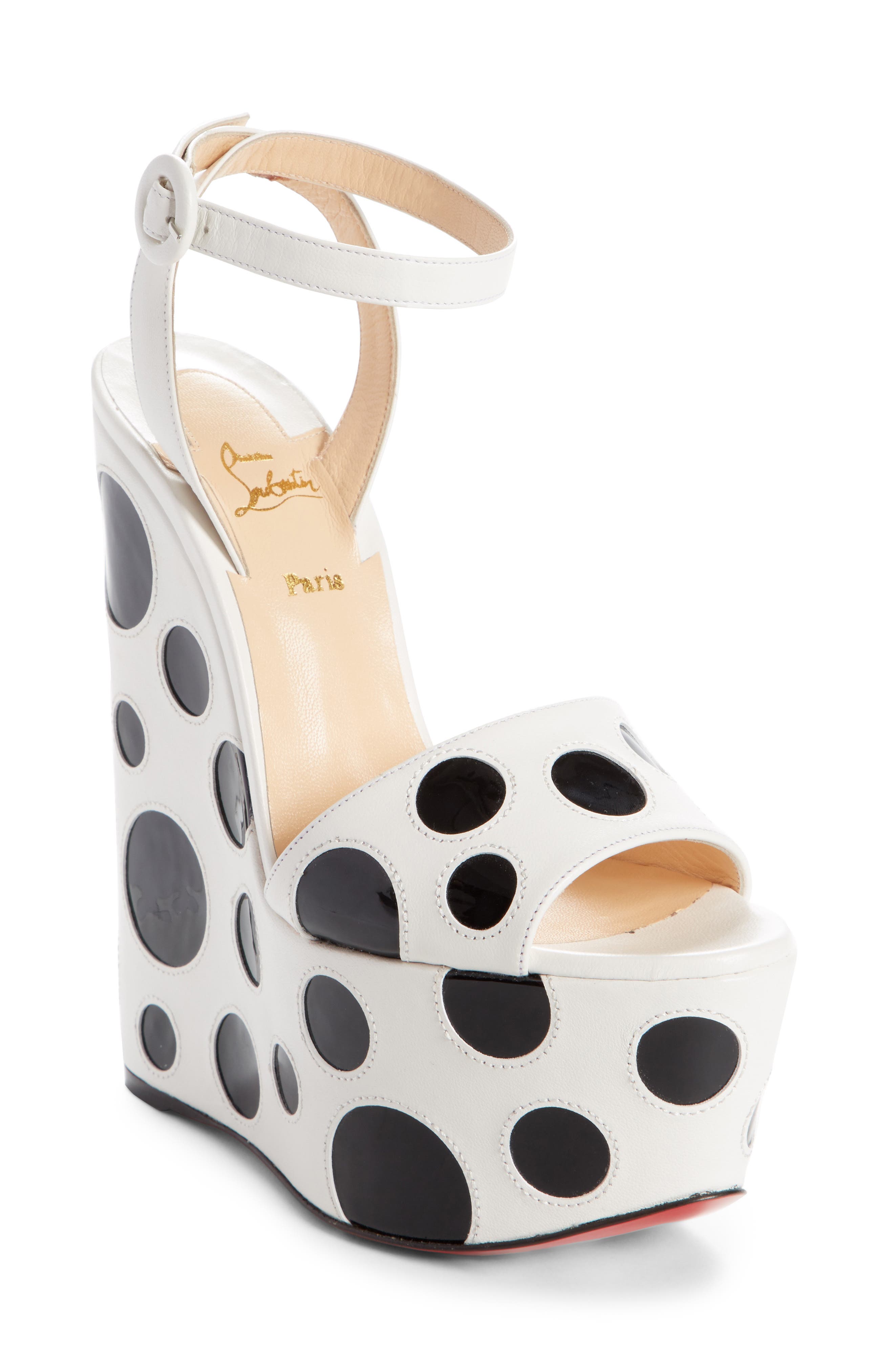 Christian Louboutin Bibariellita Bubble Up Wedge Sandal, Main, color, 