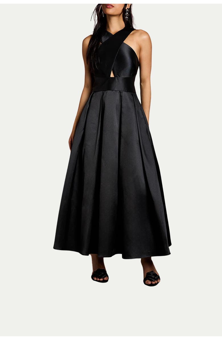 Coast Halter Neck Fit & Flare Midi Dress, Alternate, color, Black