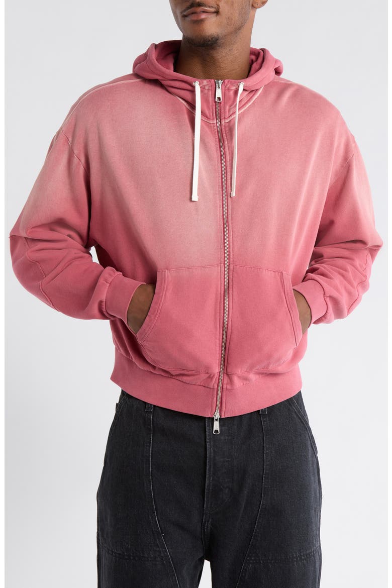 Padded Elbow Zip-Up Hoodie, Alternate, color, BRICK