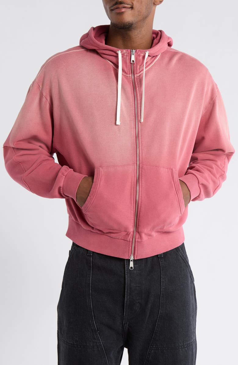 Brain Dead Padded Elbow Zip-Up Hoodie, Alternate, color, Brick