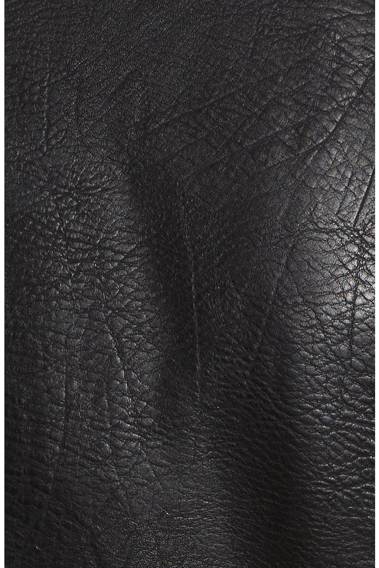 Quilted Faux Leather Moto Jacket, Alternate, color, BLACK