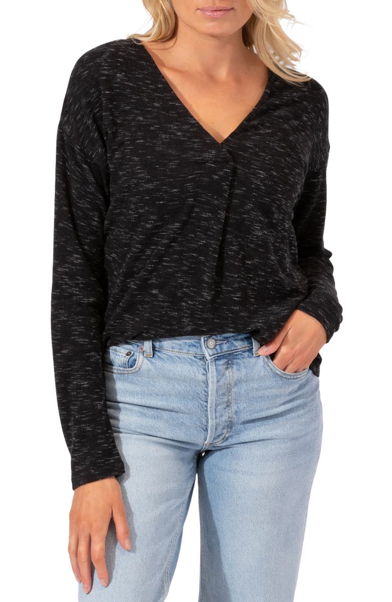 Threads 4 Thought Johanna Long Sleeve V-Neck Overlap Shirt, Main, color, 