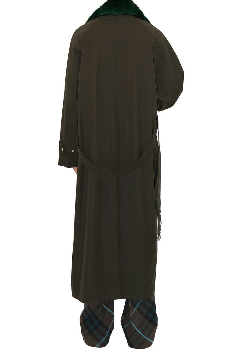 Burberry Lambeth Oversize Water Resistant Raincoat With Removable Faux Fur Trim, Alternate, color, 