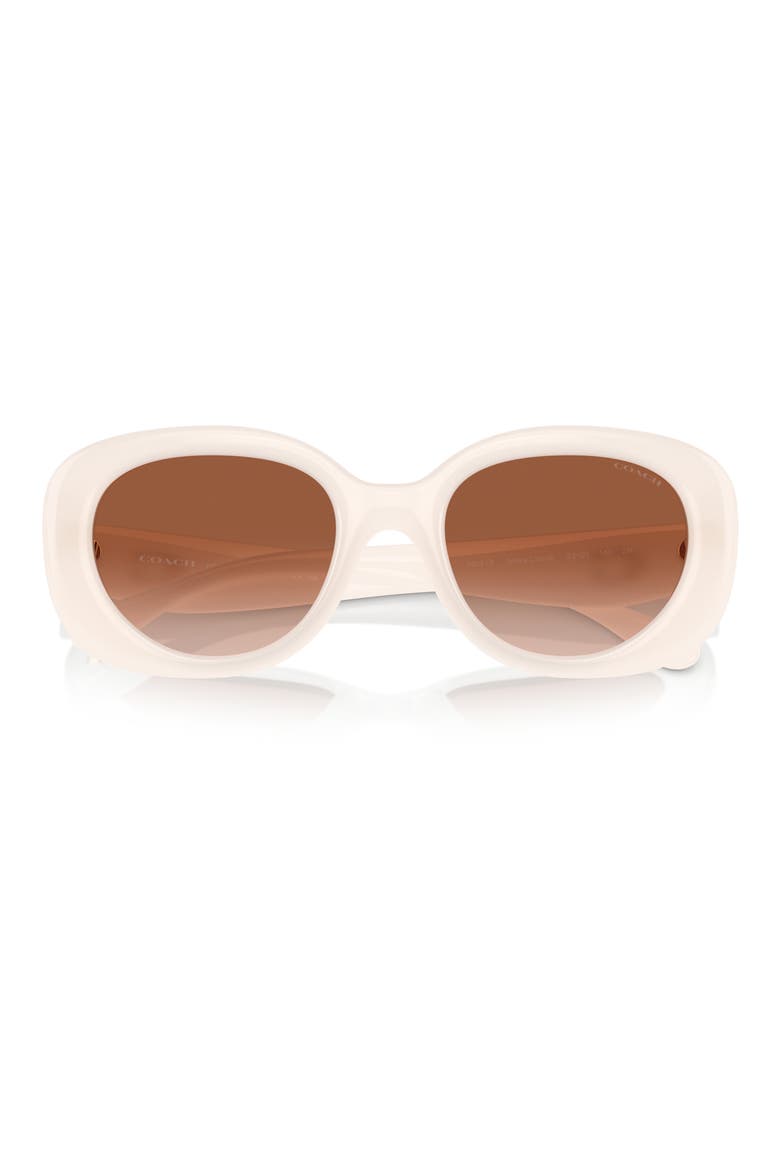 53mm Gradient Round Sunglasses, Alternate, color, BROWN GRAD