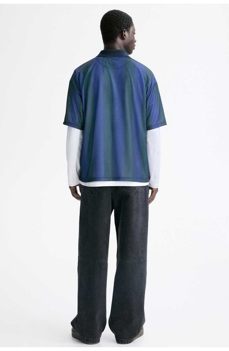 H&M Loose Fit Football Shirt, Alternate, color, Dark Blue/Run Wild