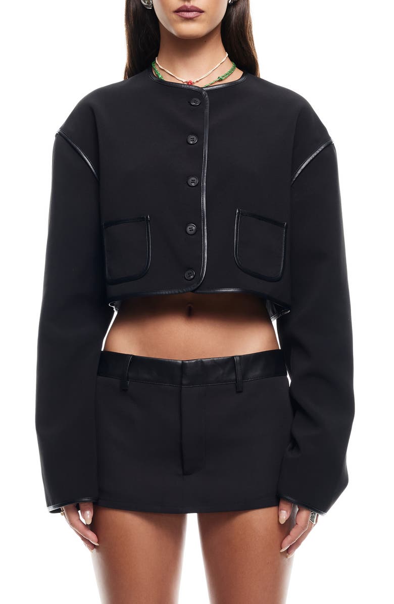 LIONESS Twilight Crop Jacket, Main, color, Ink