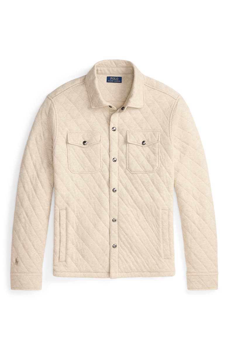 Polo Ralph Lauren Quilted Jersey Overshirt, Alternate, color, Expedition Dune Heather