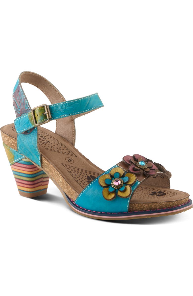 L'Artiste by Spring Step Bluesky Sandal, Main, color, Turquoise Multi