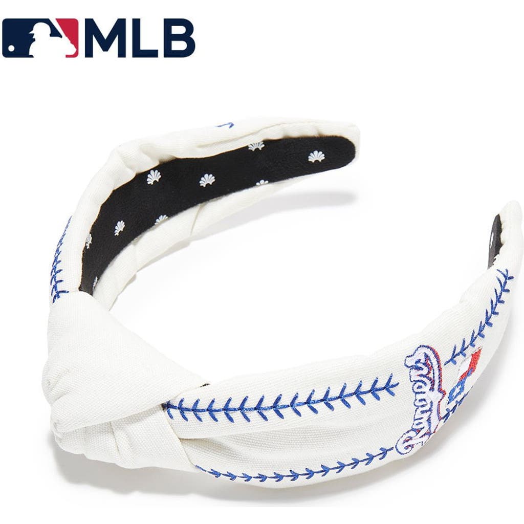 Lele Sadoughi Mlb Texas Rangers Embroidered Headband In White