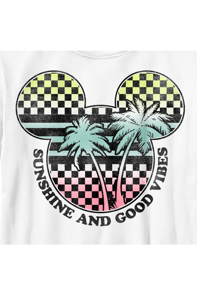 Boy's Mickey & Friends Checkered Sunshine and Good Vibes  Graphic T-Shirt, Alternate, color, White