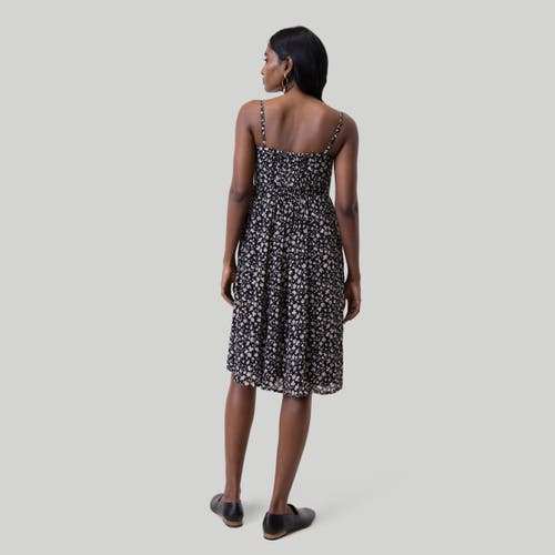 Reistor Ruched Strappy Mini Dress In Black Florals