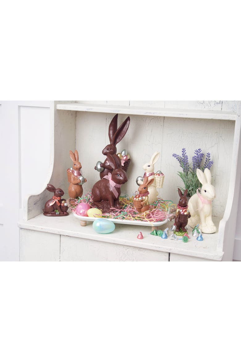 Chocolate Medium Easter Rabbit Figurine, Alternate, color, Brown