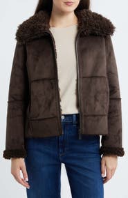 Sam Edelman Zip Front Faux Shearling Jacket