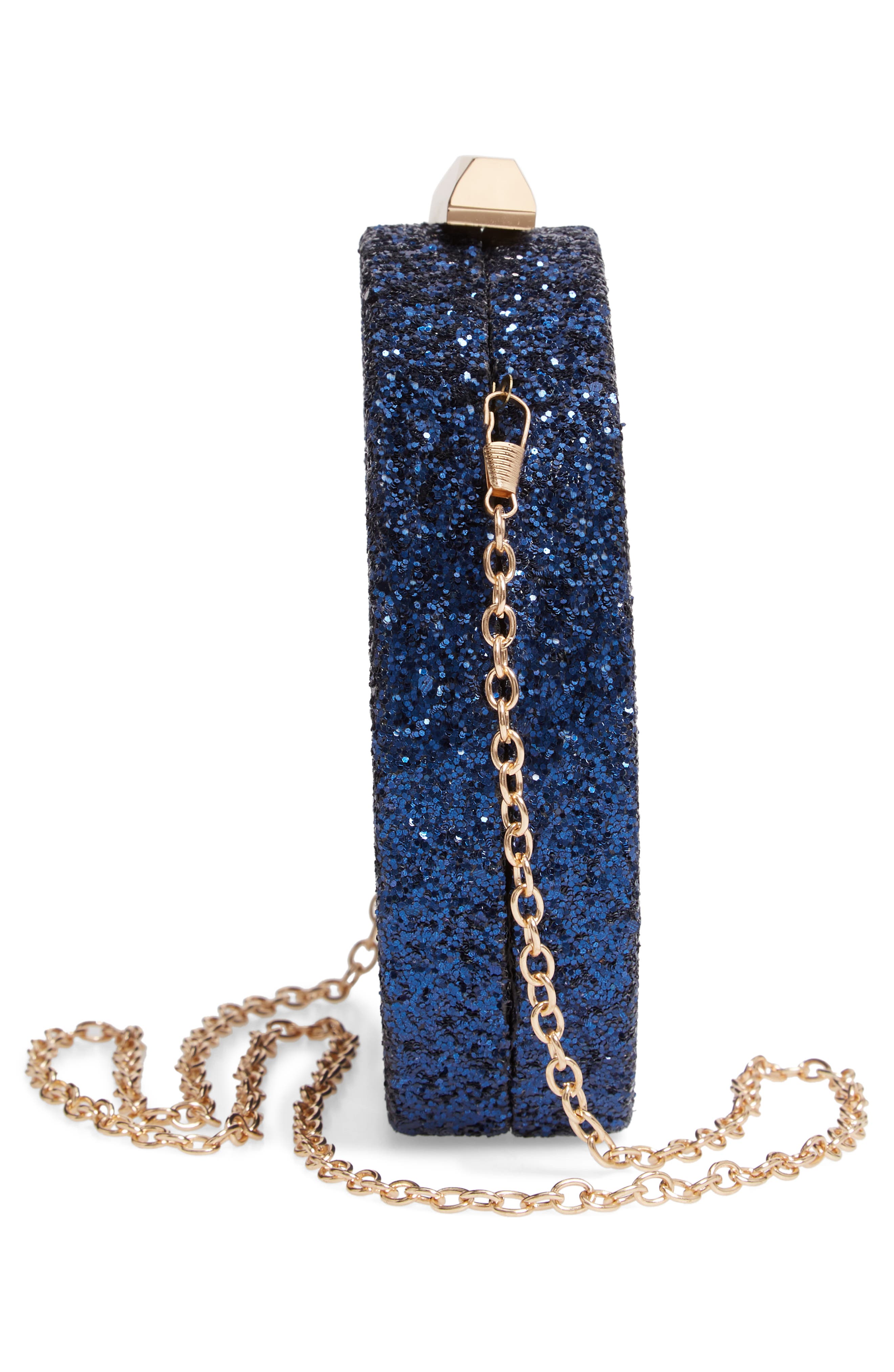 Tasha Glitter Clutch, Alternate, color, BLUE