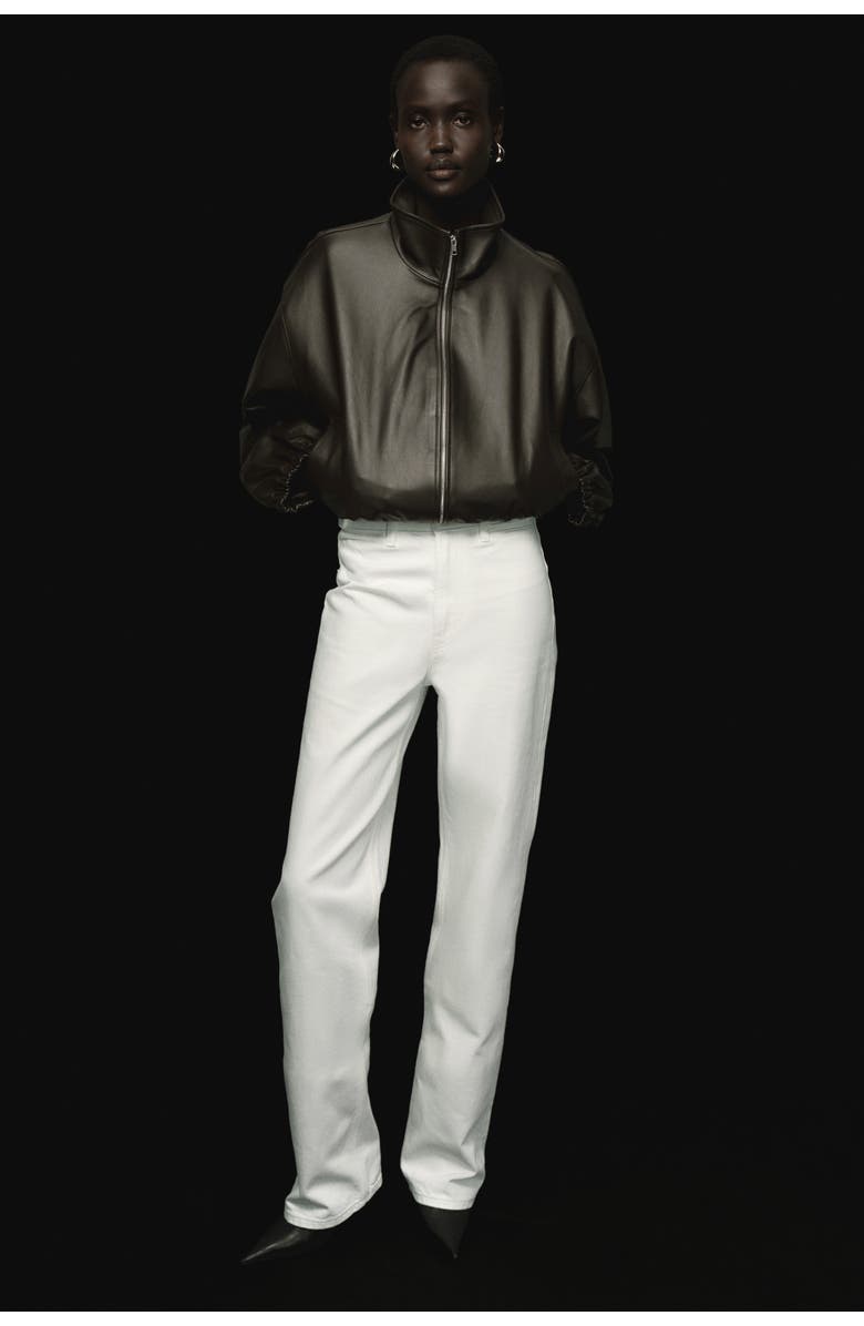 H&M Straight high jeans, Main, color, White