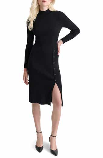 DKNY Mock Neck Long Sleeve Sweater Dress