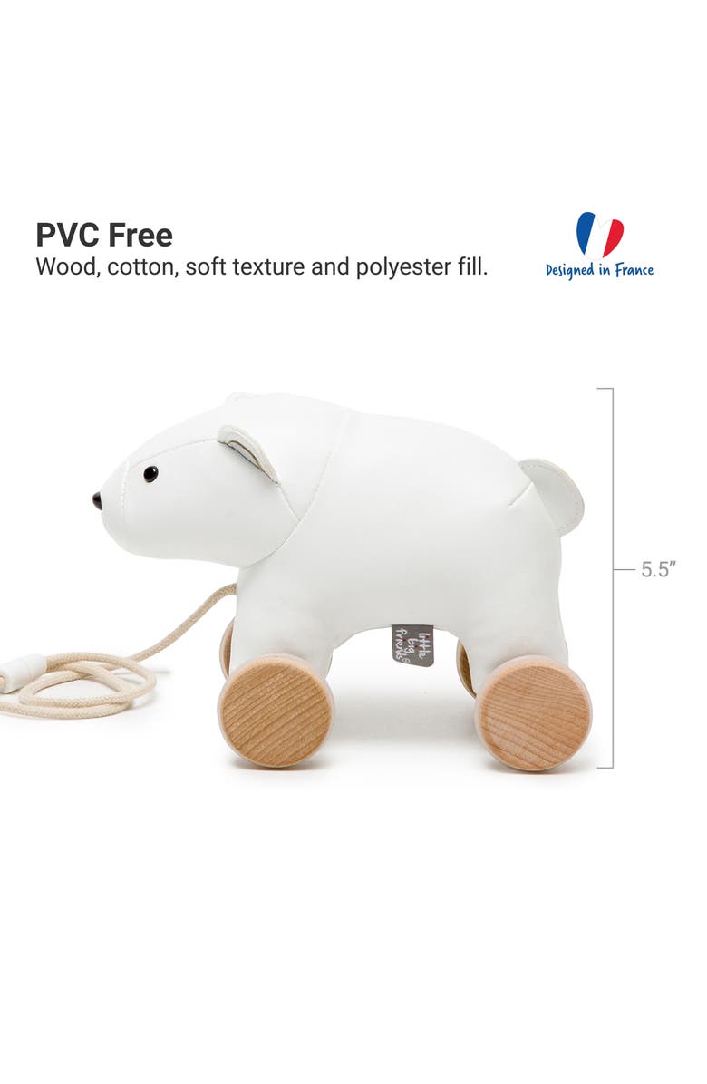 Little Big Friends Polar Bear Pull Along Friends - Plush Toy with Wooden Wheels, Alternate, color, White