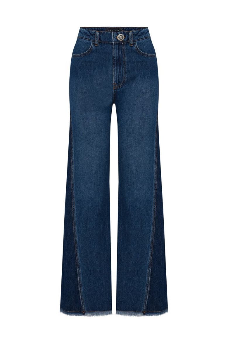 Lola Raw Wide Leg Denim Pant, Alternate, color, INDIGO