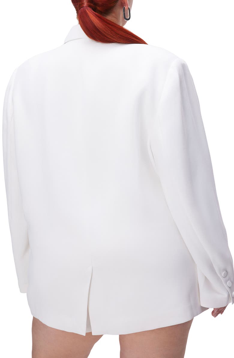 Good American Luxe Suiting Boyfriend Blazer, Alternate, color, Ivory001