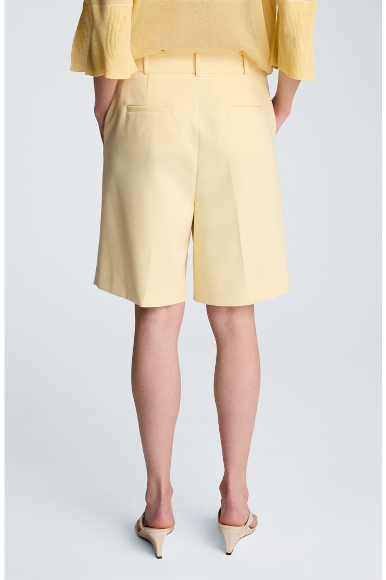 Pleated High Waist Shorts, Alternate, color, PASTEL YELLOW
