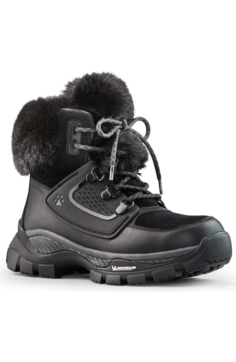 Cougar Union Faux Fur Cuff Lace-Up Boot, Main, color,